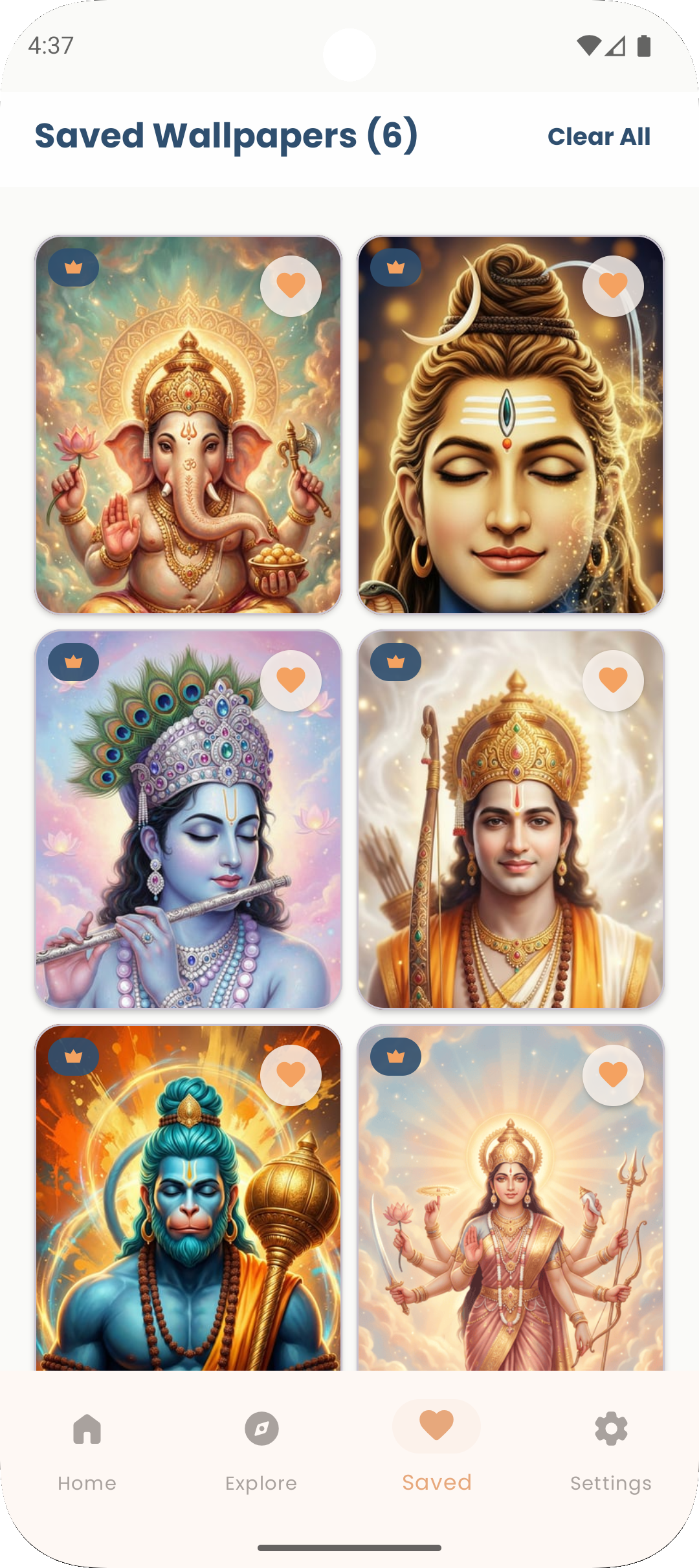 Devotional Wallpapers Android app saved favorites gallery