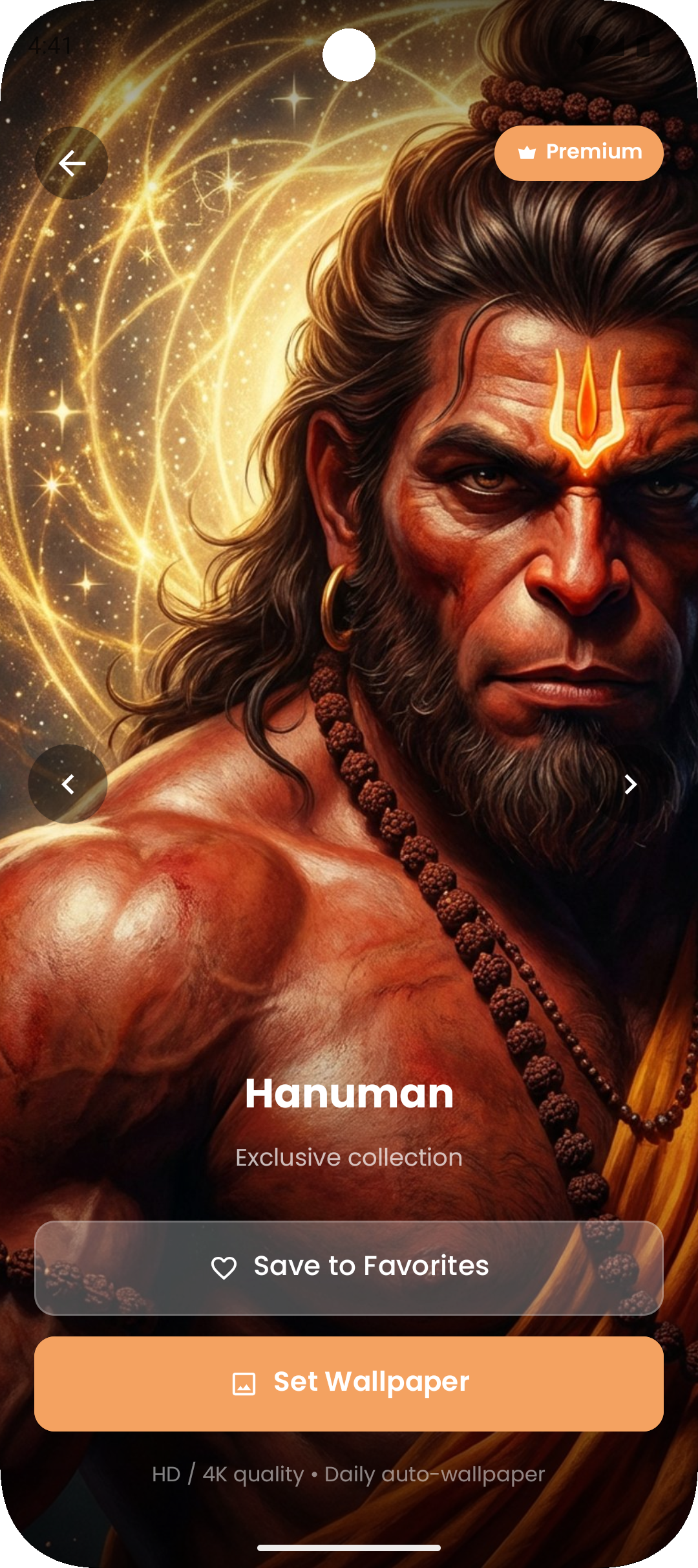 Devotional Wallpapers Android app wallpaper preview of Lord Hanuman